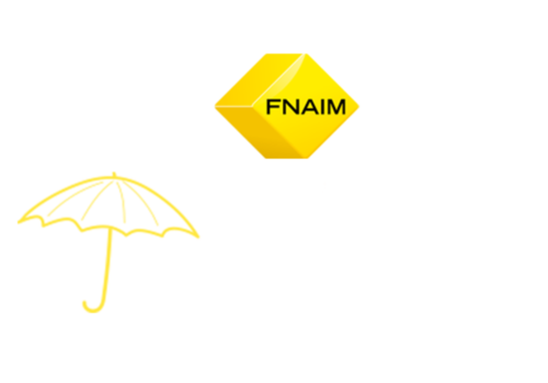 agence aurillac avec logo FNAIM et icone de parapluie